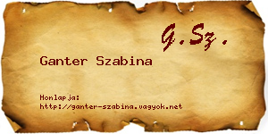 Ganter Szabina névjegykártya